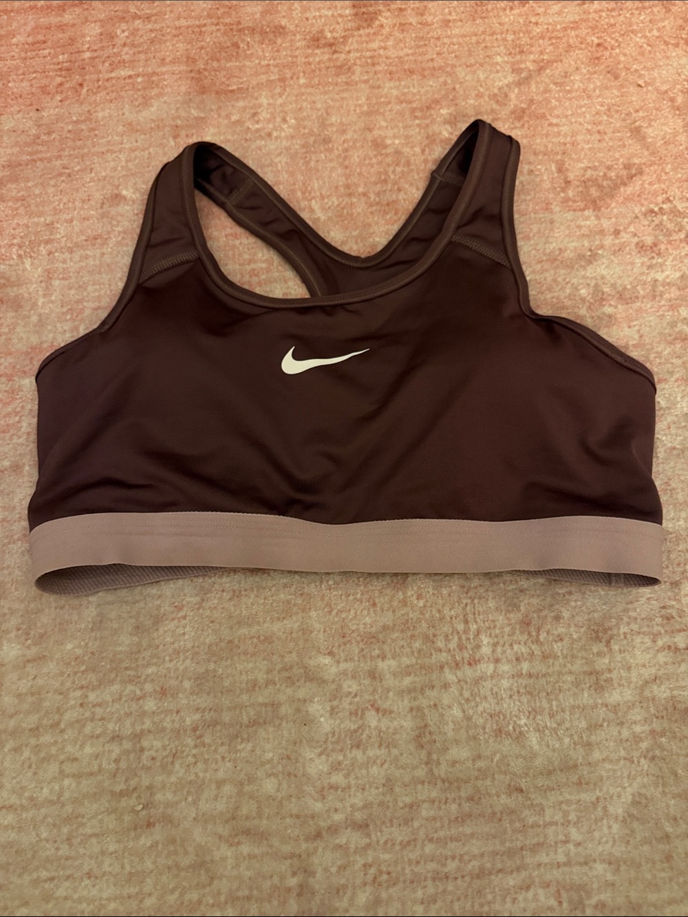 Nike Maroon & Mauve Stretch Racerback Sports Bra